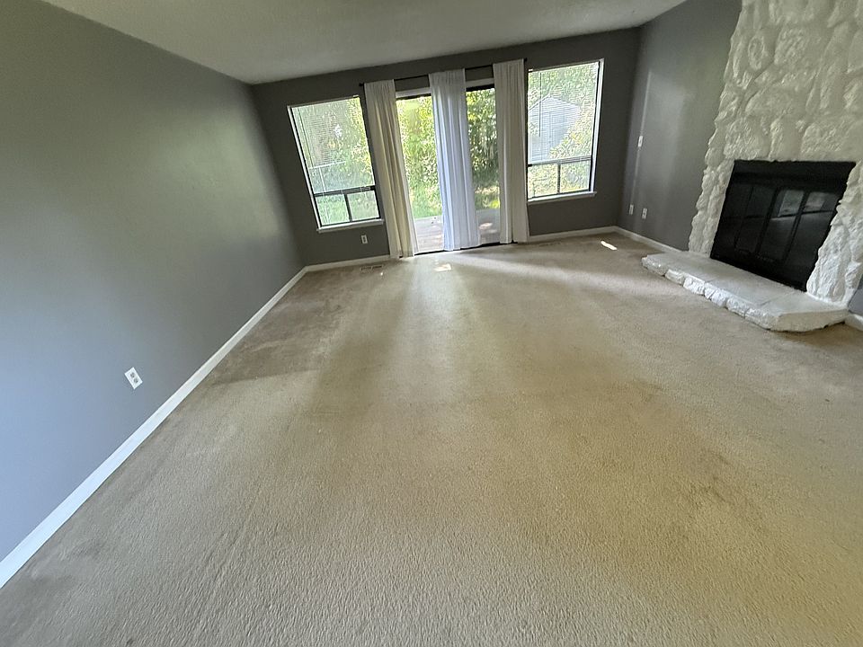 spacious family room with fireplace