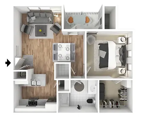 Floor plan 1 X 1