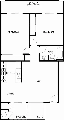 Floor plan 2 BED 1 BATH
