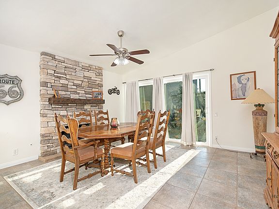 Formal Dining Room with Fire