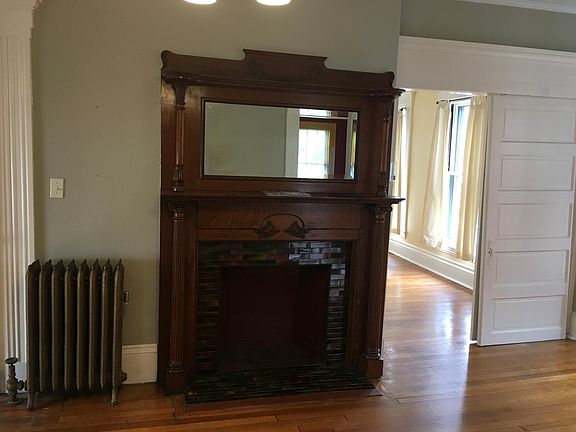 Living room built-in fire mantel