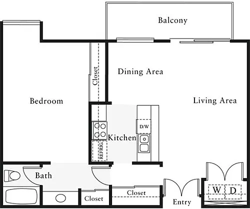 Floor plan 1 Bedroom E