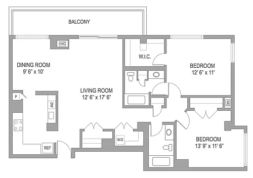 Floor plan 2x2 Modernized