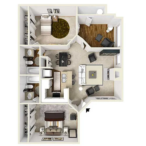 Floor plan 2 Beds