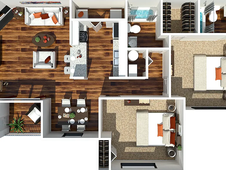 2 Bedroom and 2 Bath 1009 SF 2 Bedroom and 2 Bath 1009 SF