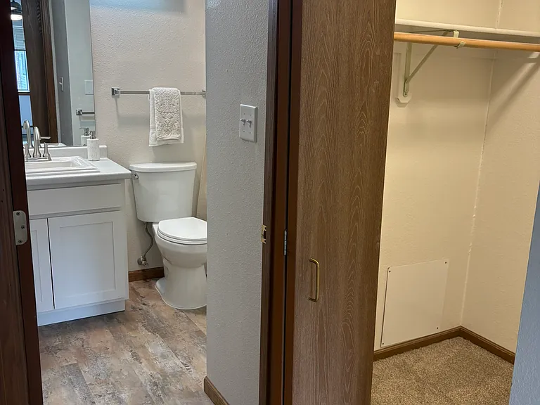 master bath and walk in closet in the master bedroom