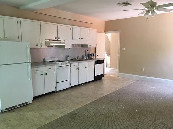 Kitchen open to living area