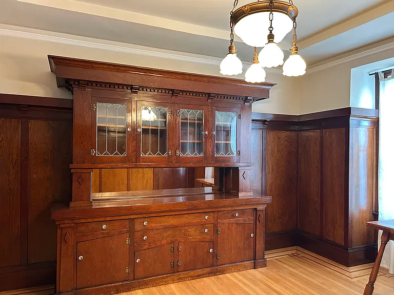 Built-in cabinets.