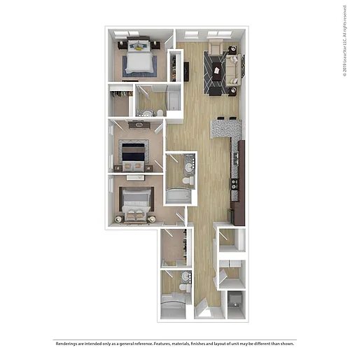 Floor plan The Celer (per bed)