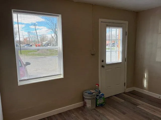 view from the living room out the front door (west)