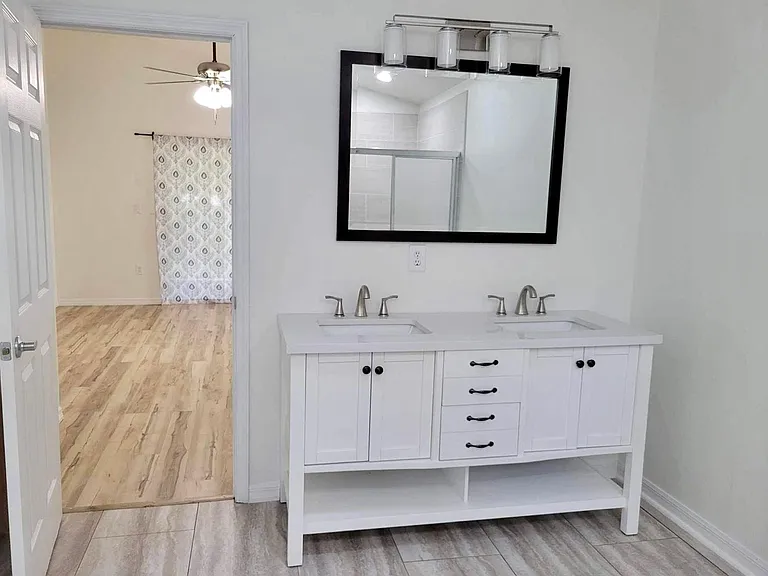 Updated double sink in the master bedroom