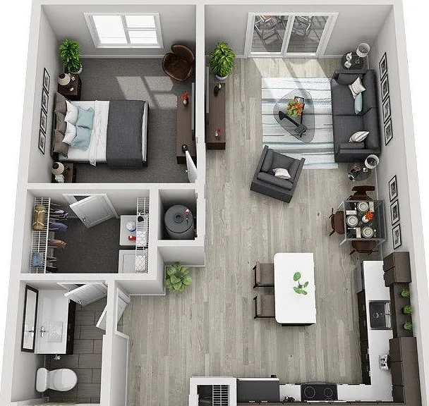 B2 (1BR) floor plan Brookside 51