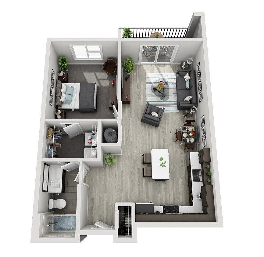 Floor plan B2 (1BR)