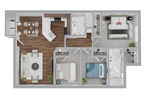 Floor plan Upstairs Villa