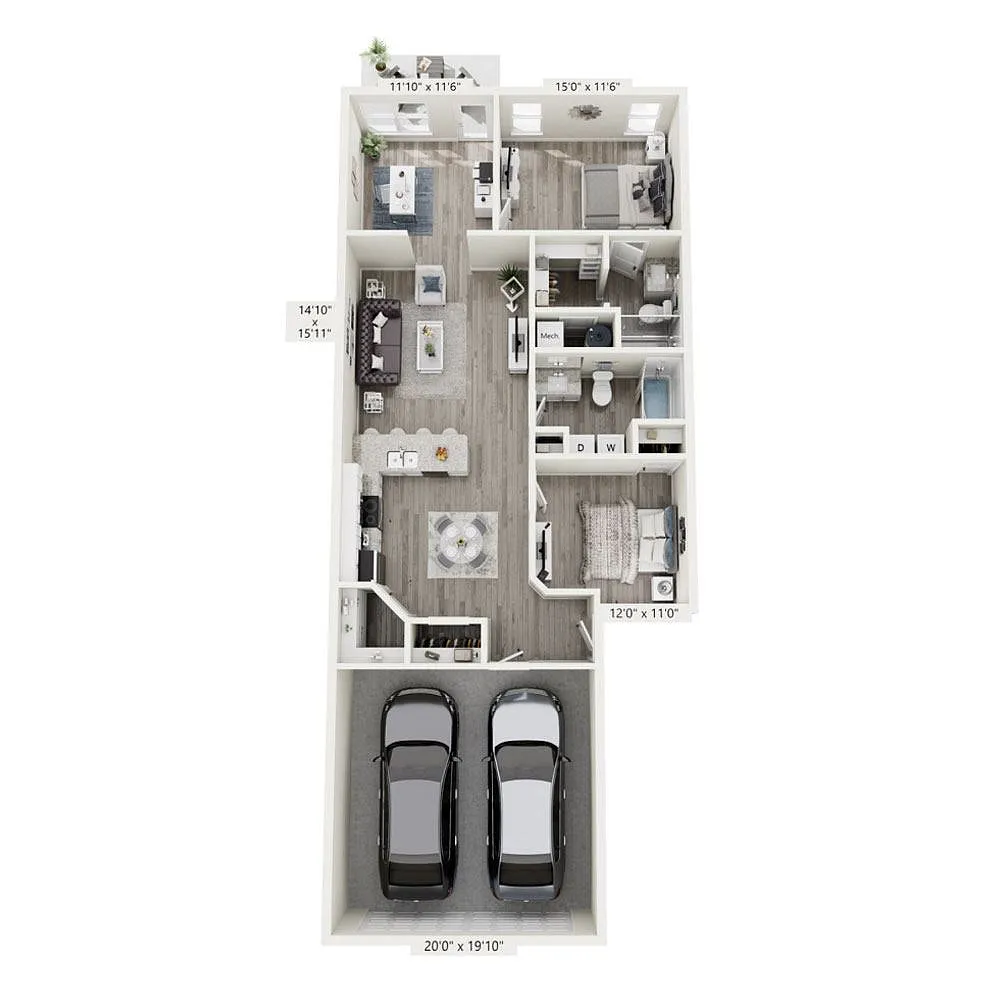 Floor plan 2.2 Den, Barber