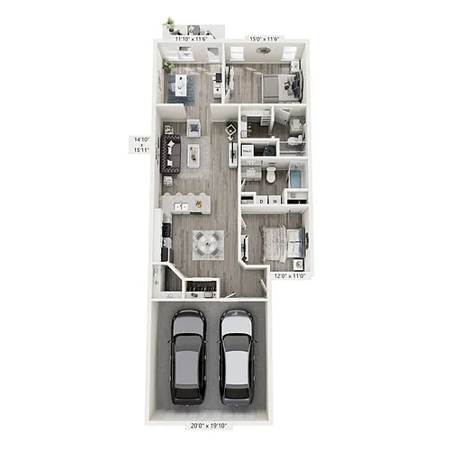 Floor plan 2.2 Den, Barber