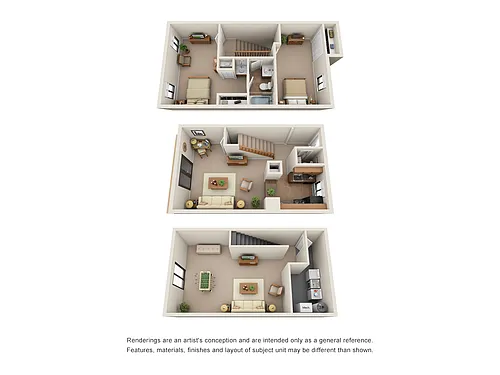 Floor plan Two Bedroom Townhome