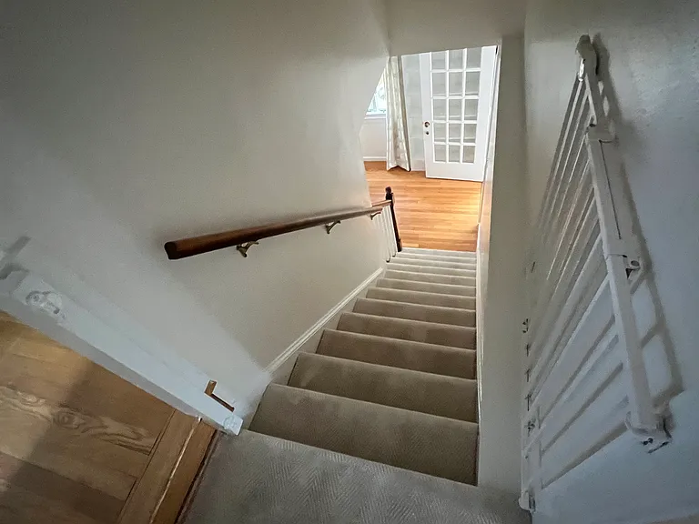 Looking downstairs - baby gate is installed