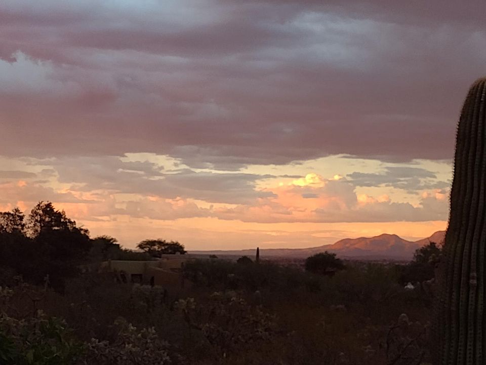 Looking at mountain views at sunset