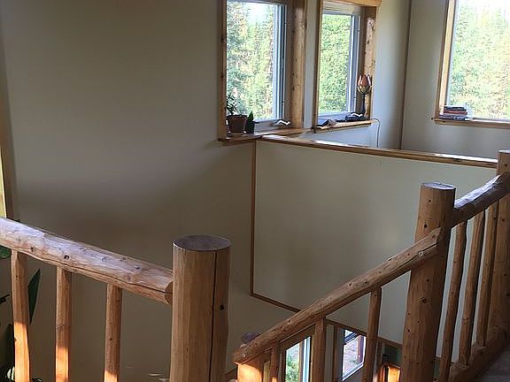 Log stairs