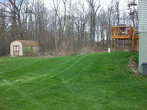 back yard, deck, shed