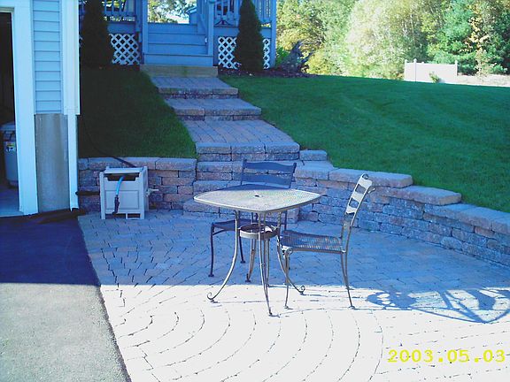 Patio, rear walkway to deck