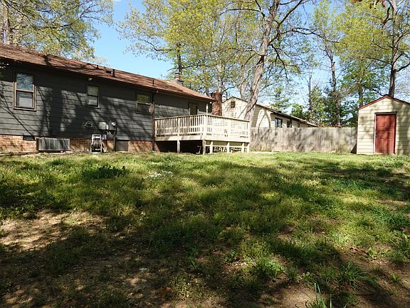 Fenced in Yard with storage shed