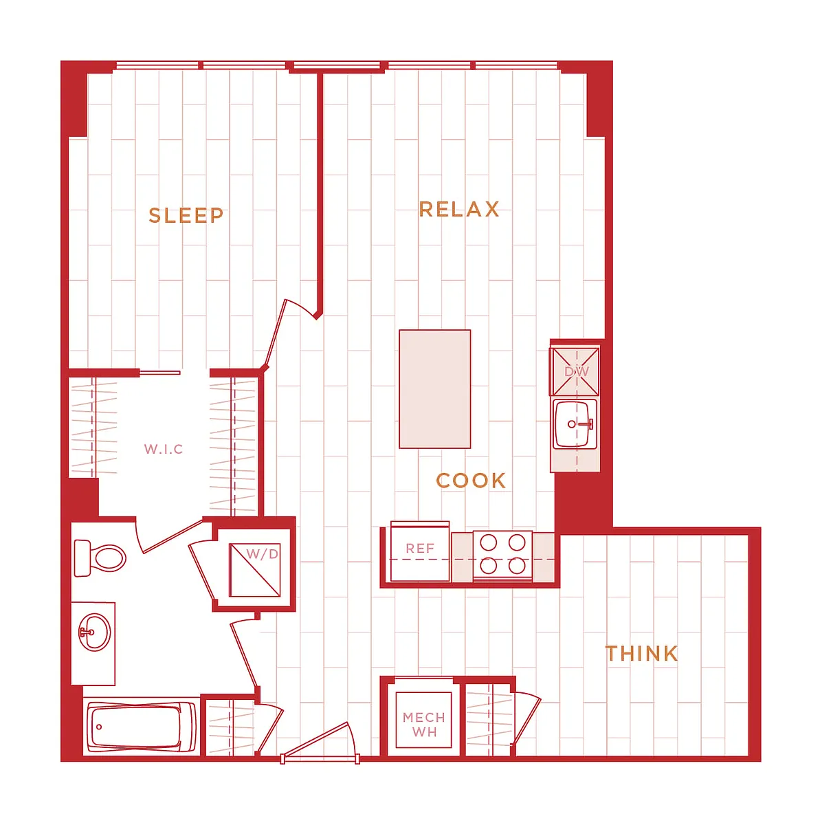 Floor plan 1 Bed/1 Bath Den s-ad10
