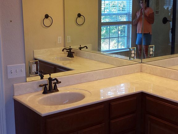 Dual sink marble master bath