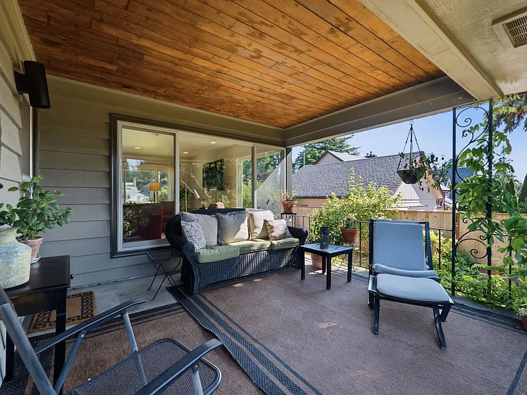 Covered private porch