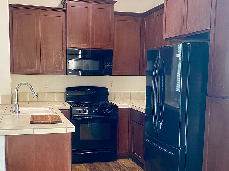 Kitchen with gas range!