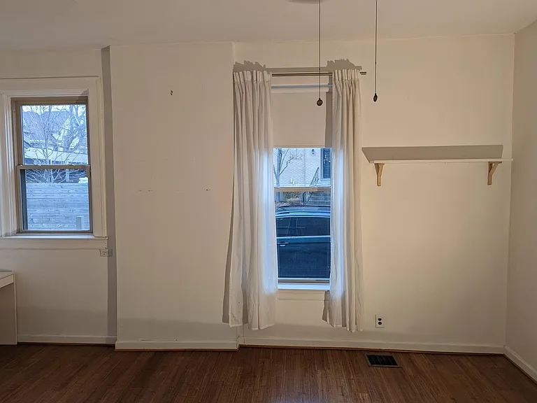 Master bedroom with 12-foot ceilings and two large, double-level closets.