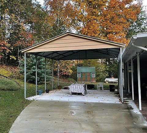 Carport with 8 X 12 Shed 