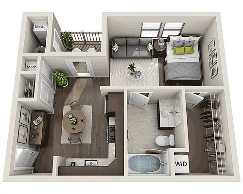 Floor plan E1A (0x1)