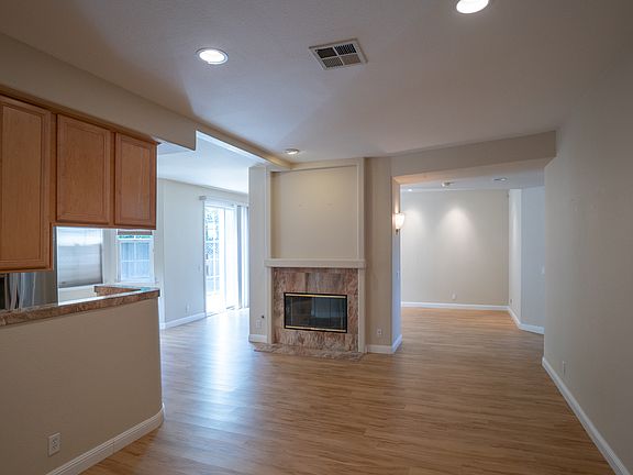 Downstairs. Fire place.