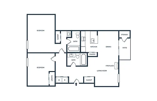 Floor plan 2 Bed 2 Bath