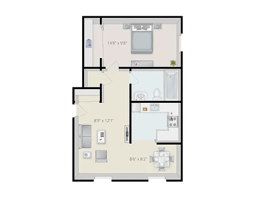 Floor plan 1 Bedroom