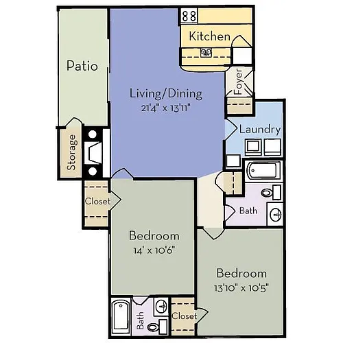 Floor plan Two Bedroom Grande