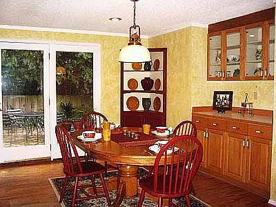 Dining room with built-in china cabinet