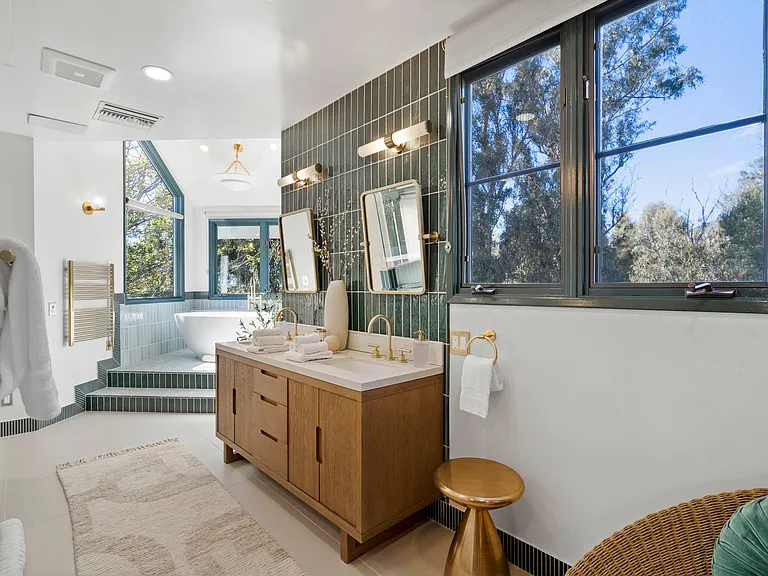 Bask in the glow of golden accents and soft natural light.