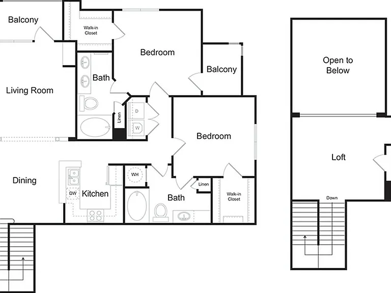 The Lindmoor Loft 2 bedroom 2 bathroom with loft 1617 sq ft apartment home at The Kendrick located in Atlanta, GA 30324 The Lindmoor Loft 2 bedroom 2 bathroom with loft 1617 sq ft apartment home at The Kendrick located in Atlanta, GA 30324