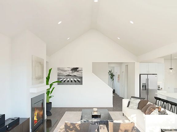 Vaulted ceiling in great room