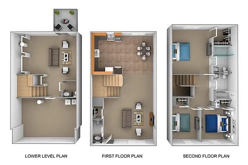Floor plan 3 Bedroom 2.5 walkout