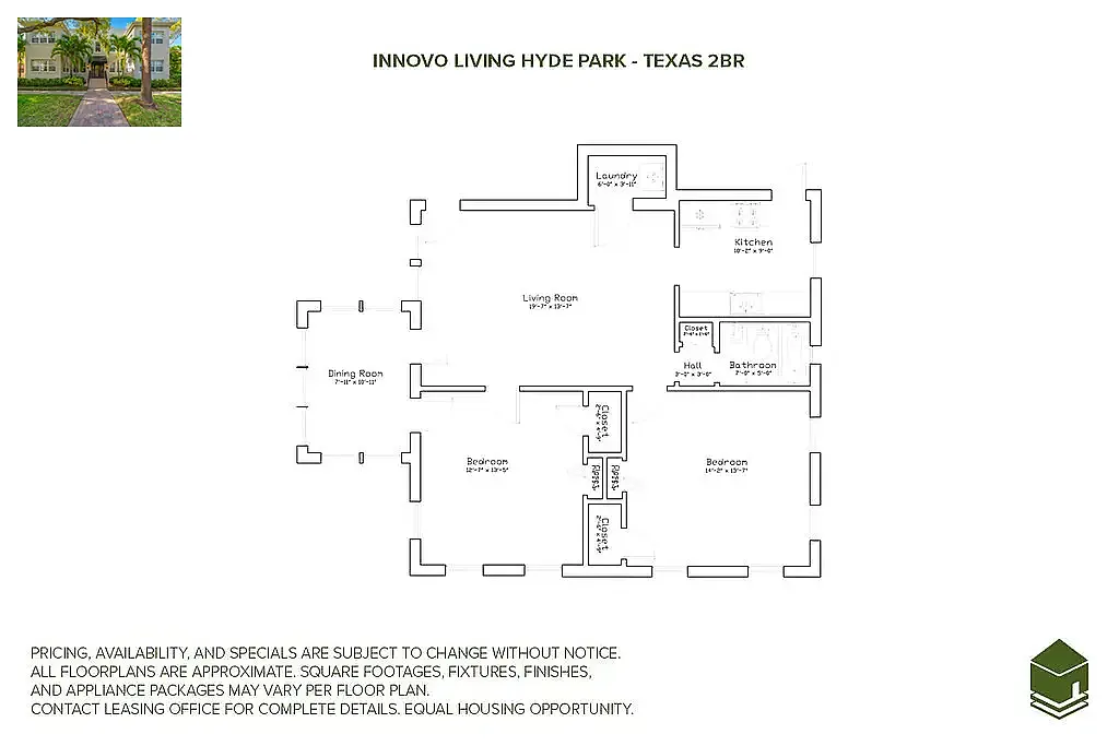 Floor plan Texas 2BR