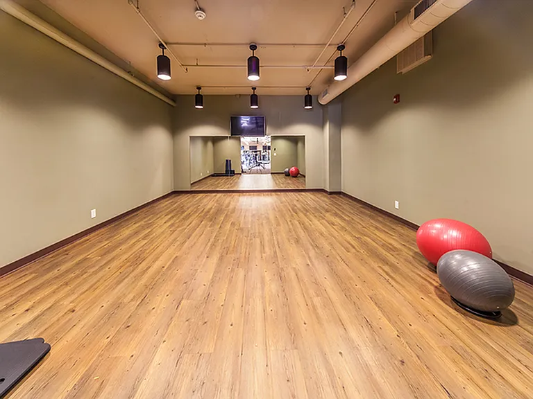 Yoga and Stretching Room with Hardwood Floors