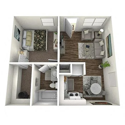 Floor plan 1 Bedroom 1 Bathroom