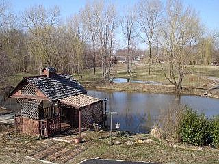 Gazebo and pond