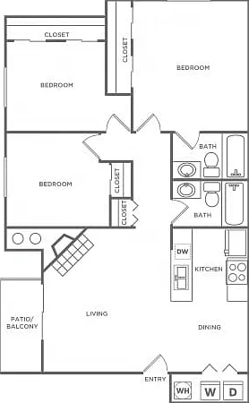 C1 | 3 bed 2 bath | 1037 Sq. Ft. C1 | 3 bed 2 bath | 1037 Sq. Ft.