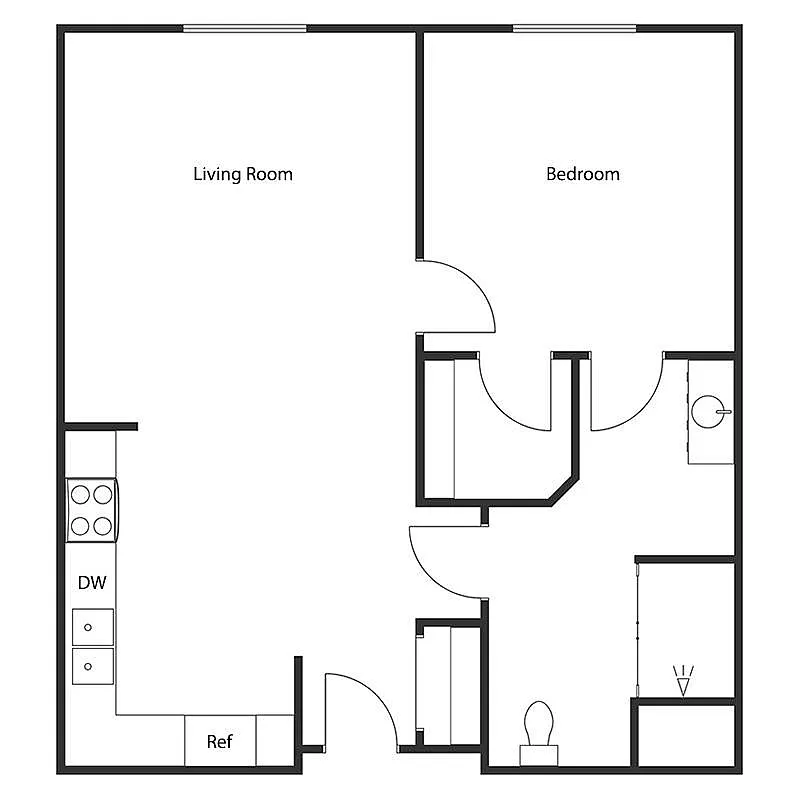 Floor plan 1 BED 1 BATH