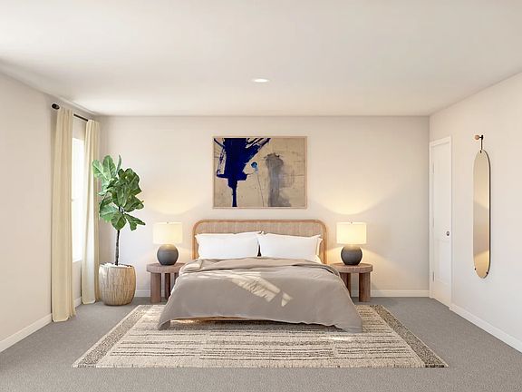 Primary suite with plush carpet - Artist Rendering